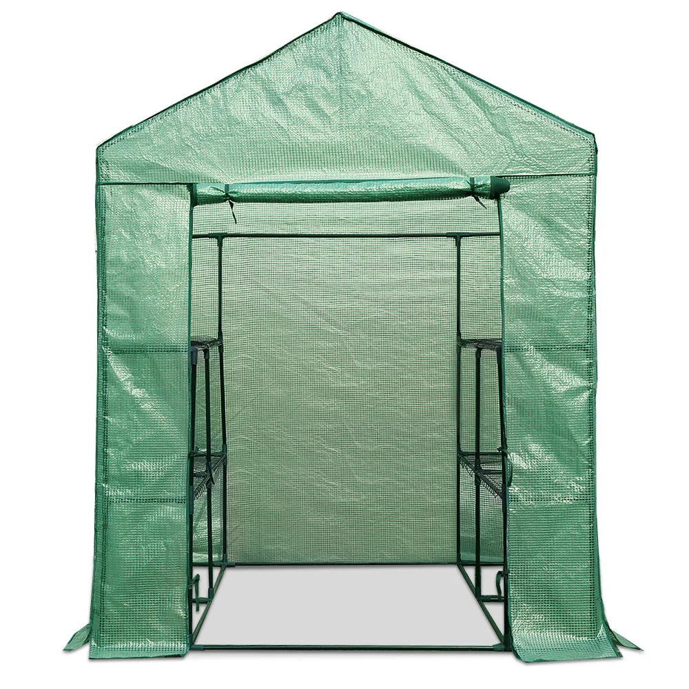 Greenhouse 1.4x1.55x2M Walk in Green House Tunnel Plant Garden Shed 8 Shelves - Image 3
