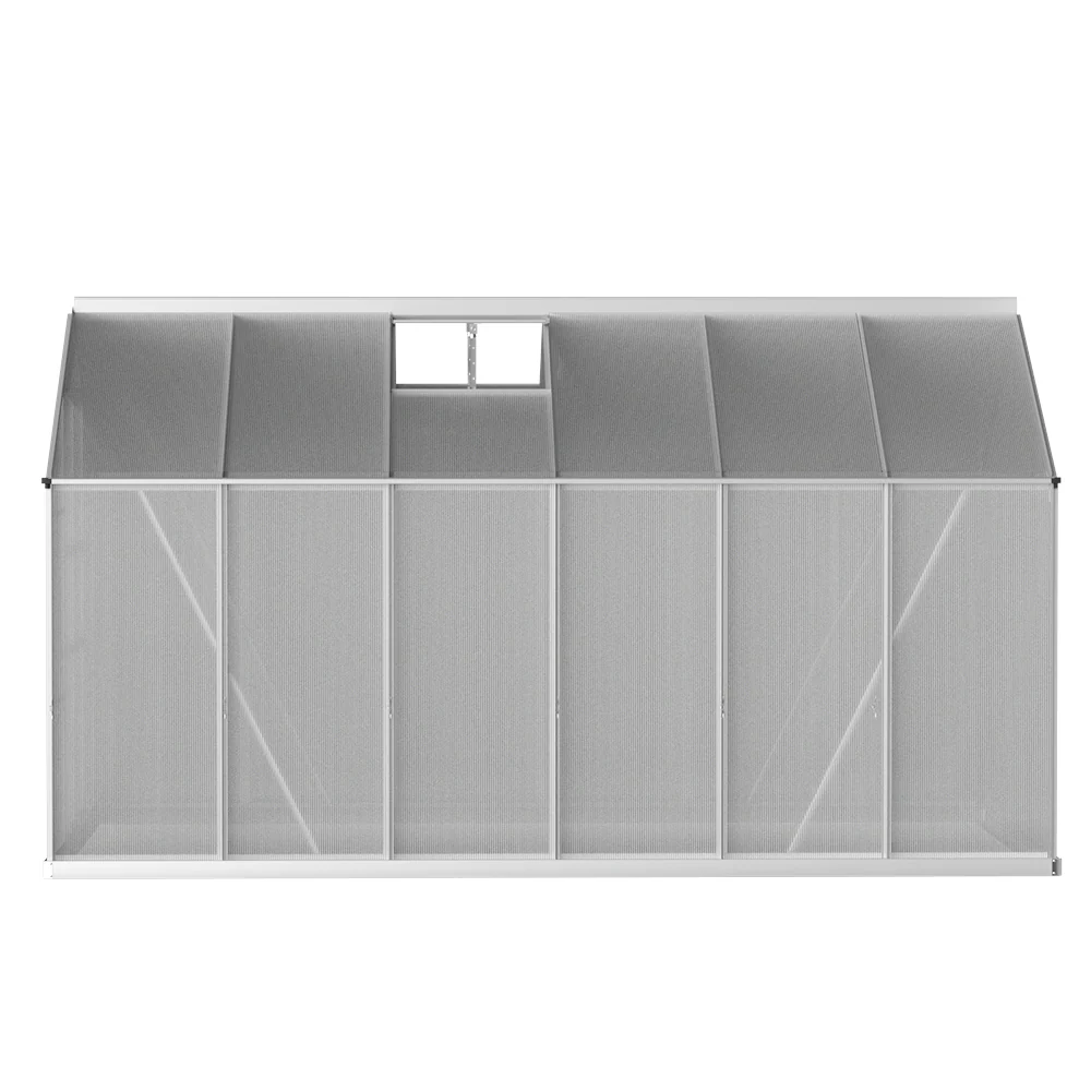 Greenhouse 3x2.5x2.26M Double Doors Aluminium Green House Garden Shed - Image 3