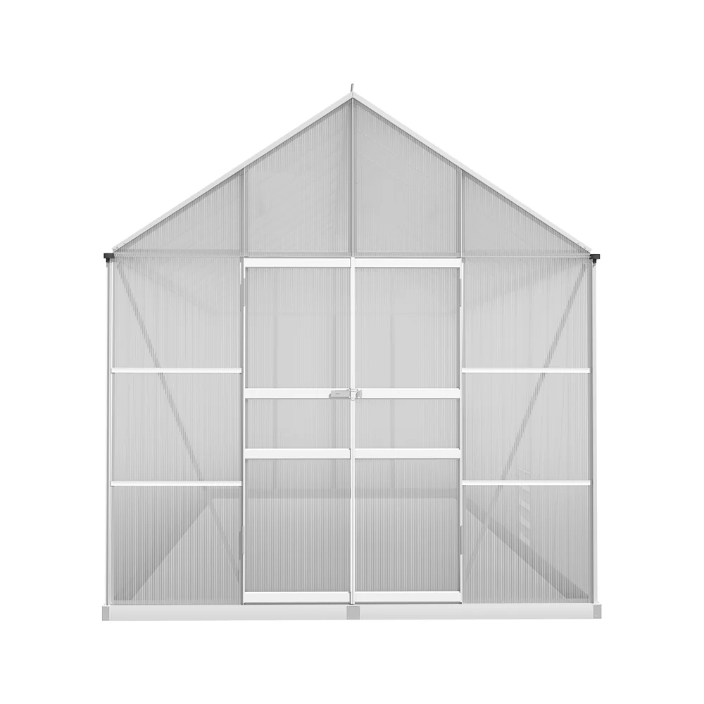 Greenhouse 6.03x2.44x2.68M Double Doors Aluminium Green House Garden Shed - Image 4