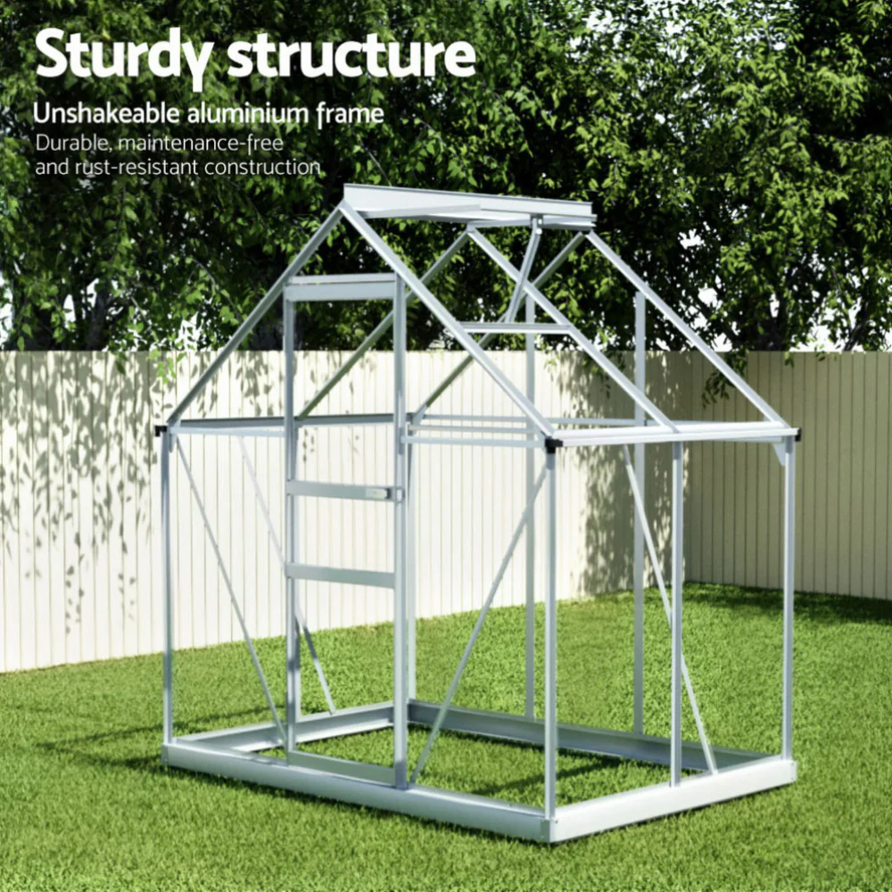 Greenhouse Aluminium Polycarbonate Premium Garden Storage Shed 1.3Mx1.9Mx2.0M - Image 6