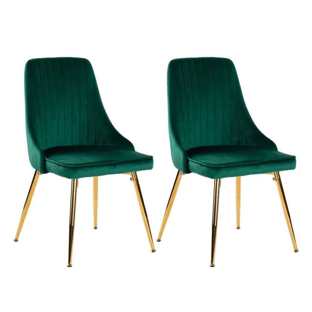Grey Eveline Dining Set With 4 Green Velvet Chairs - Image 5