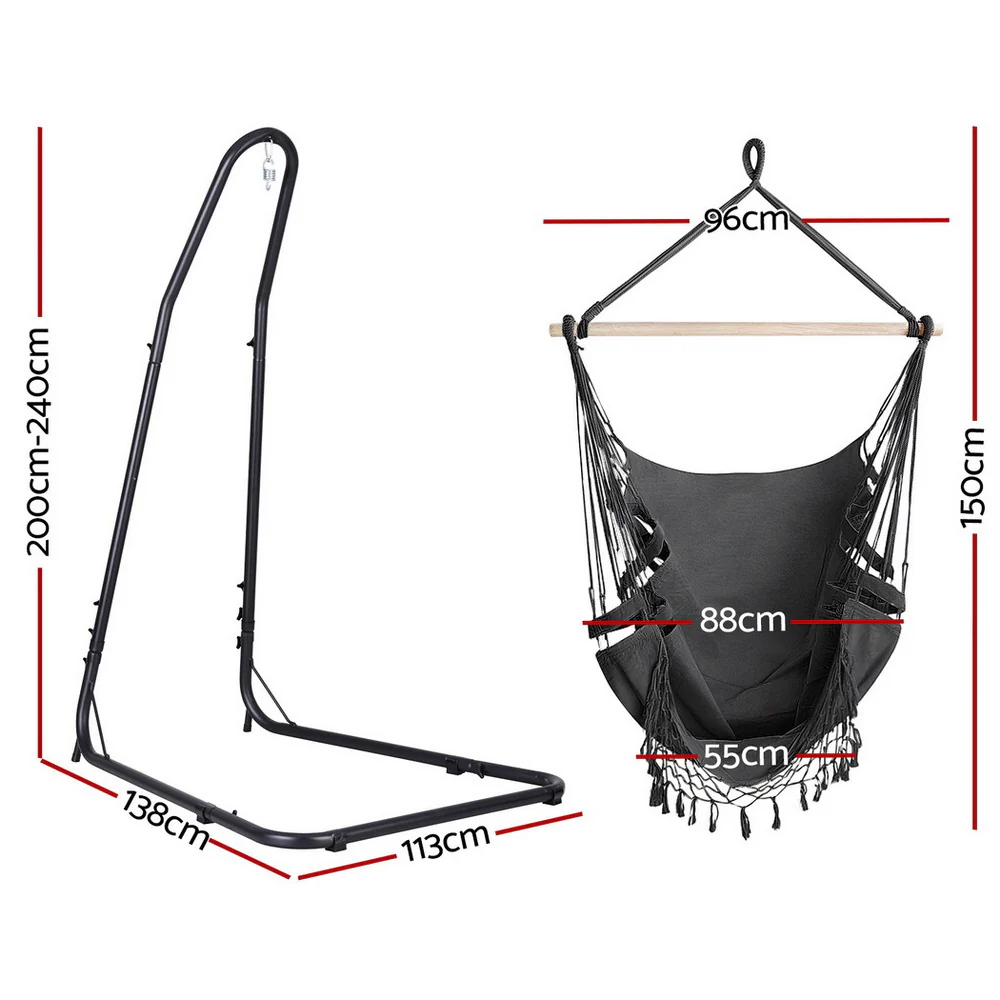 Hammock Hanging Chair with Steel Stand - Image 2