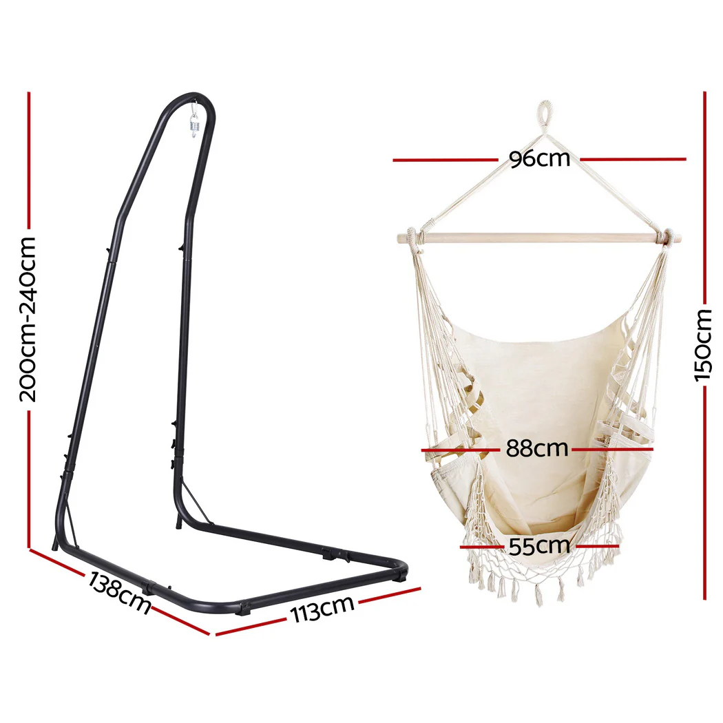 Hammock Hanging Chair with Steel Stand - Image 2