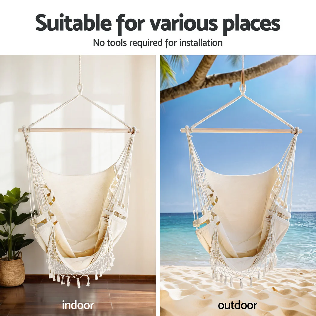 Hammock Hanging Chair with Steel Stand - Image 4