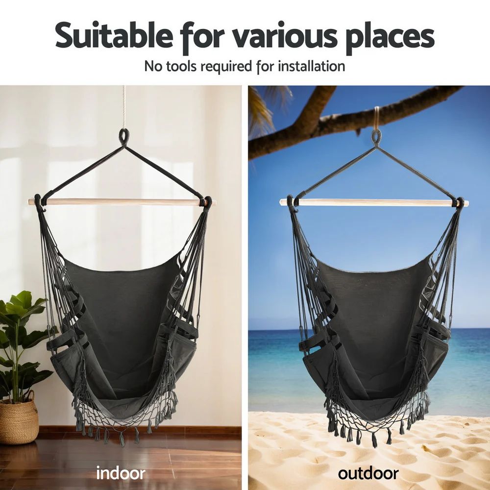 Hammock Hanging Chair with Steel Stand - Image 4