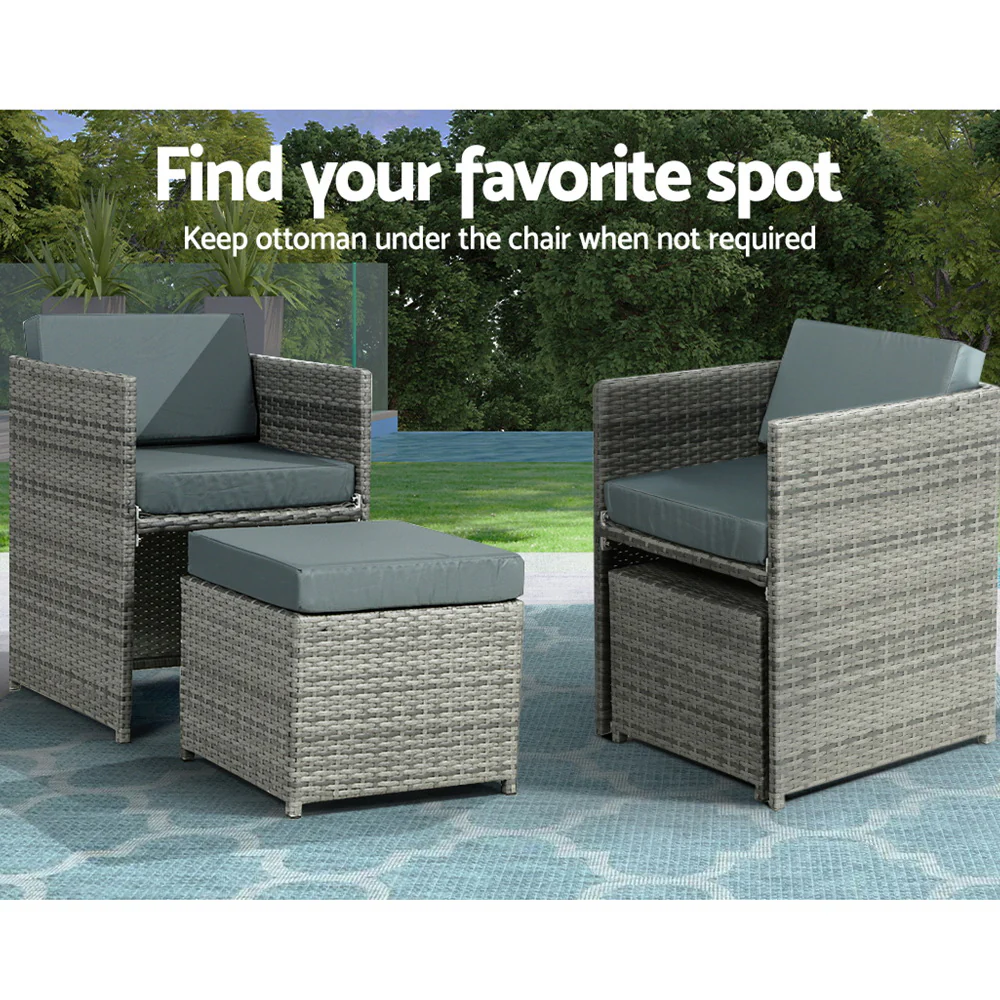 Harvey 13 Piece Outdoor Dining Set - Grey - Image 7