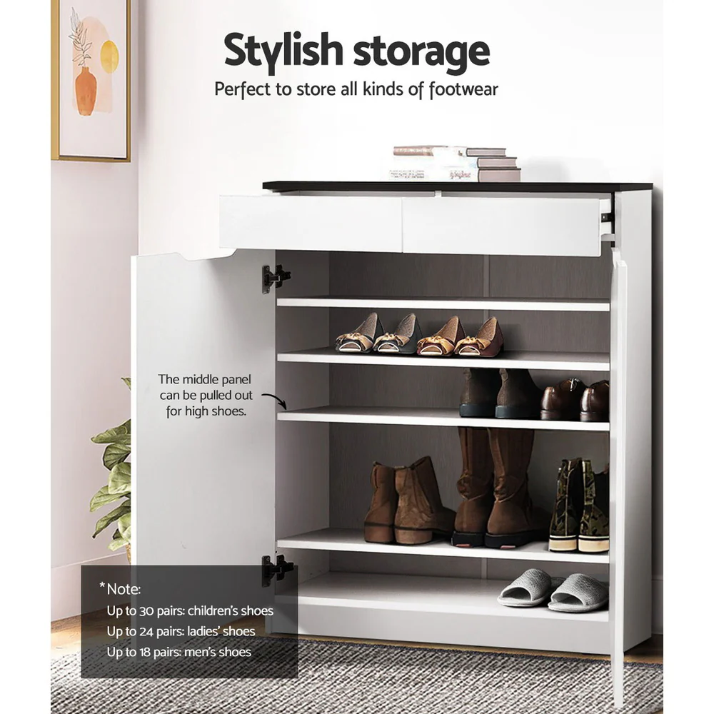 High Gloss Shoe Cabinet – White - Image 4