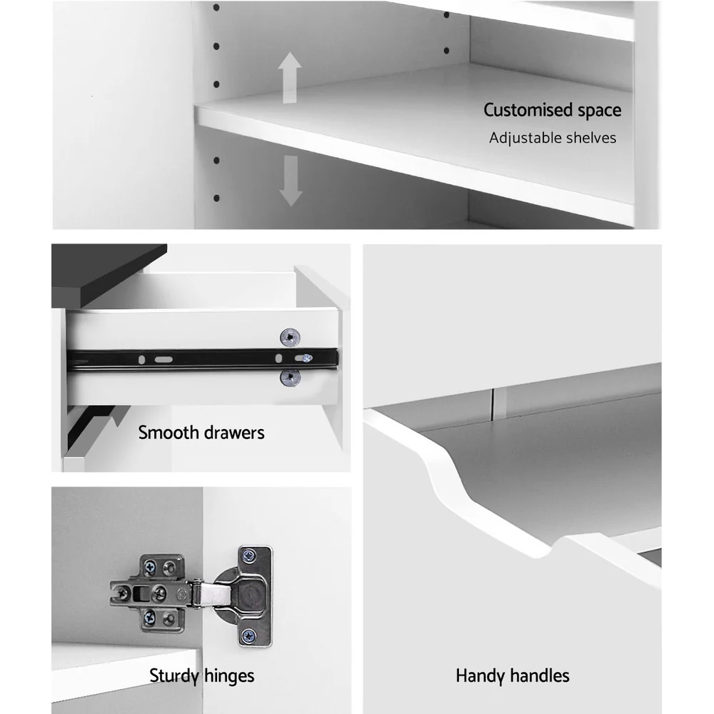 High Gloss Shoe Cabinet – White - Image 6