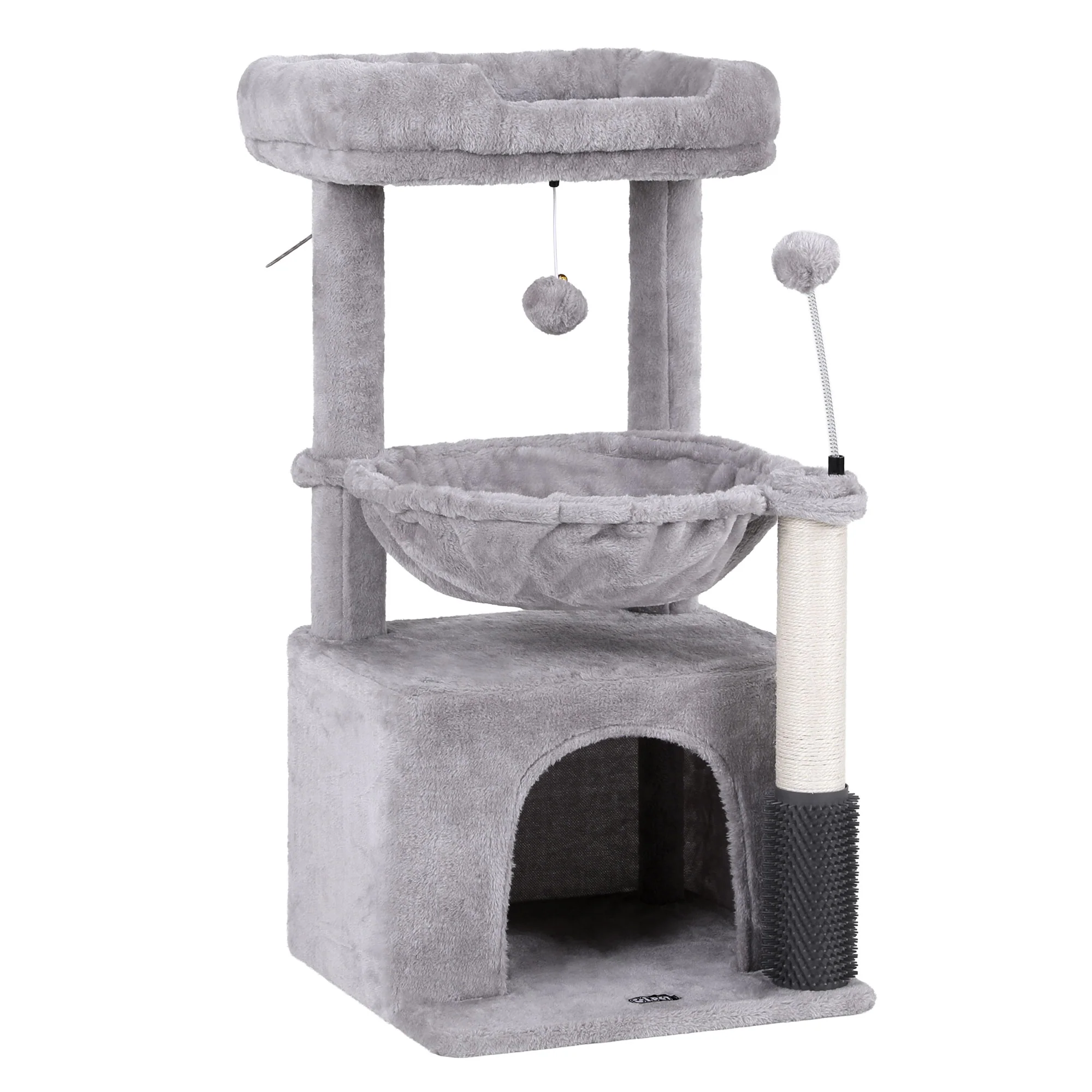 i.Pet Cat Tree Tower 82cm Scratching Post Furniture Scratcher House - Light Grey