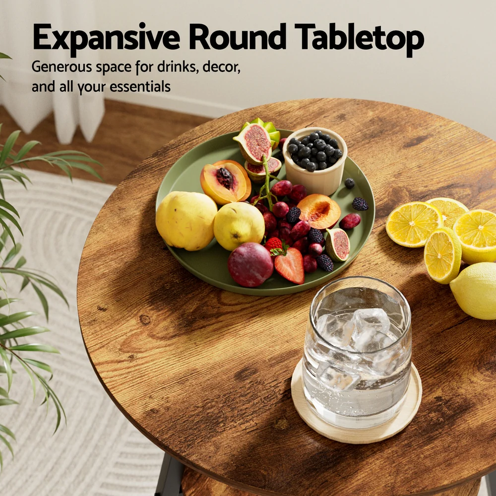 Industrial Bar Table with 2-Tier Organizer Weather-Resistant MDF Top Steel Frame - Image 5