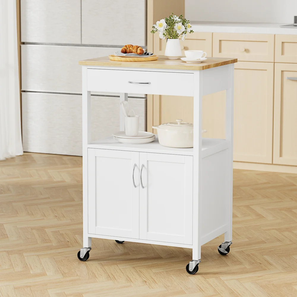 Kitchen Island Trolley Rolling Serving Cart Storage Drawer Cupboard 60cm - Image 8