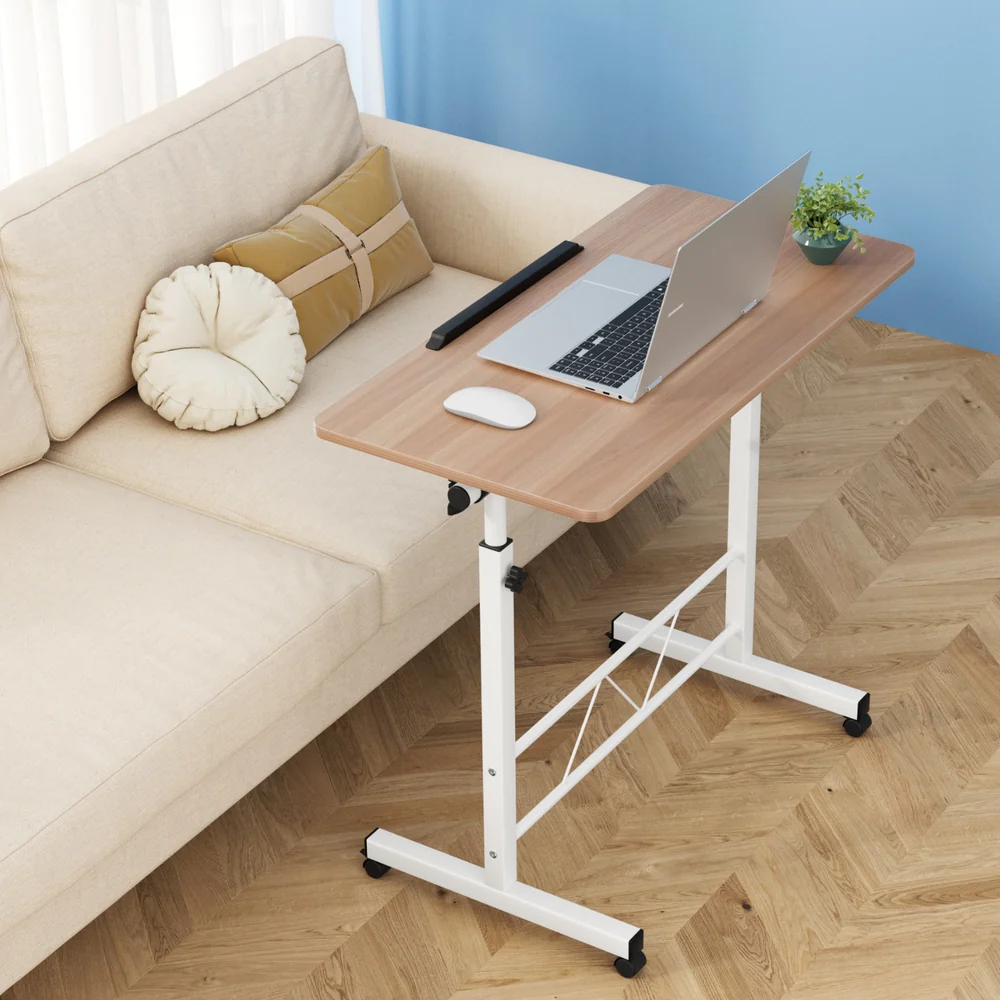 Laptop Desk Table Adjustable 80CM Light Wood - Image 8