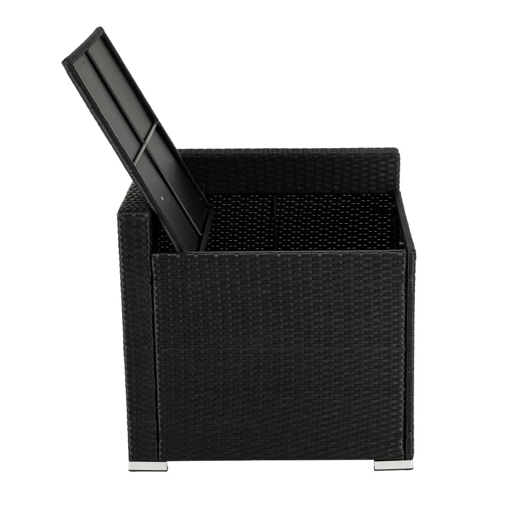 Large Modular Outdoor Ottoman Lounge Set in Black - Image 9