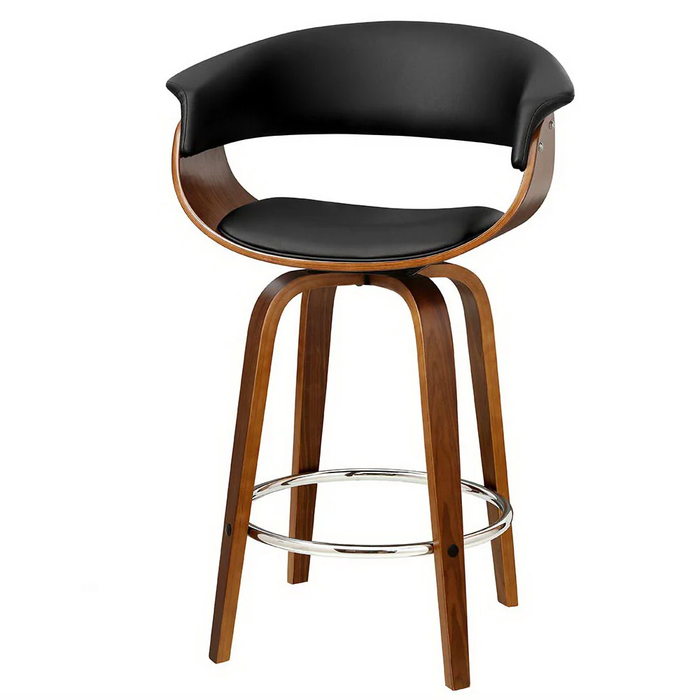 Lawson Wood and Leather Swivel Bar Stool Black - Image 8