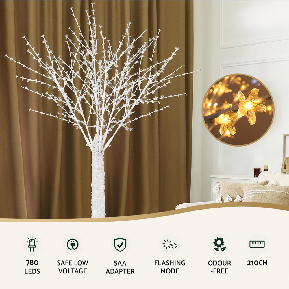 LED Christmas Tree 2.1M 780 LED Lights Cherry Blossom Trees Xmas Decor - Image 5