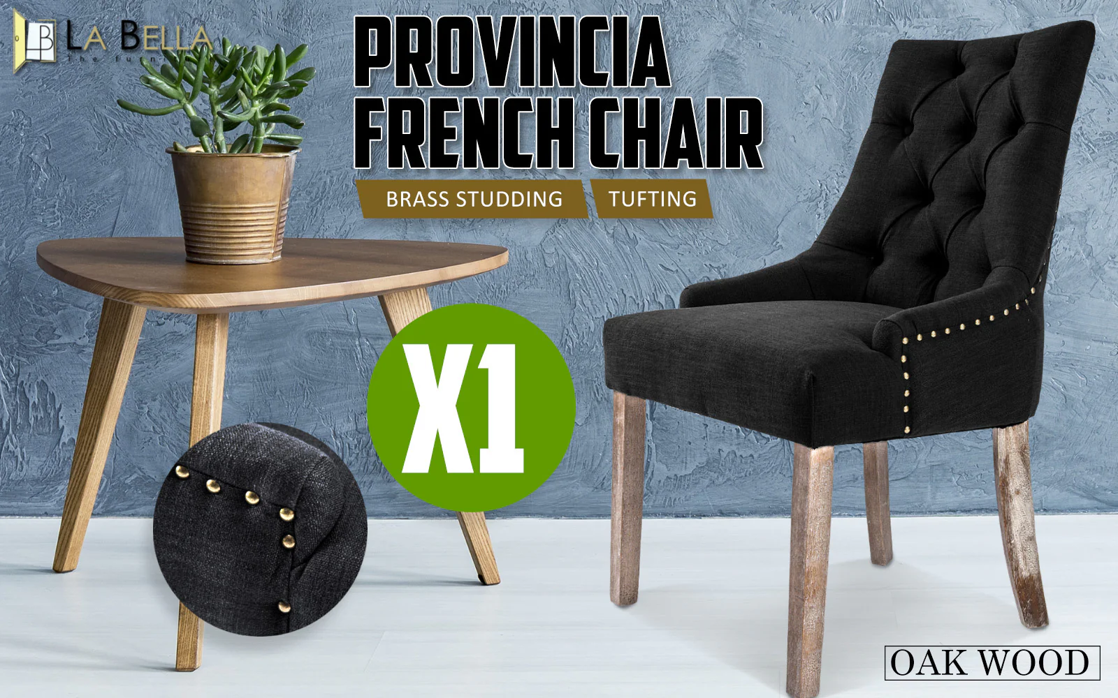 Lisette Amour French Provincial Dining Chair - Black - Image 2