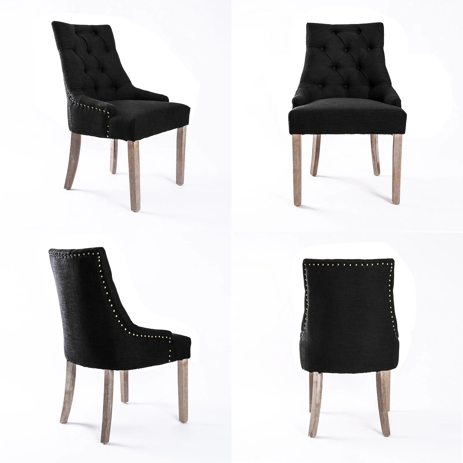 Lisette Amour French Provincial Dining Chair - Black - Image 4