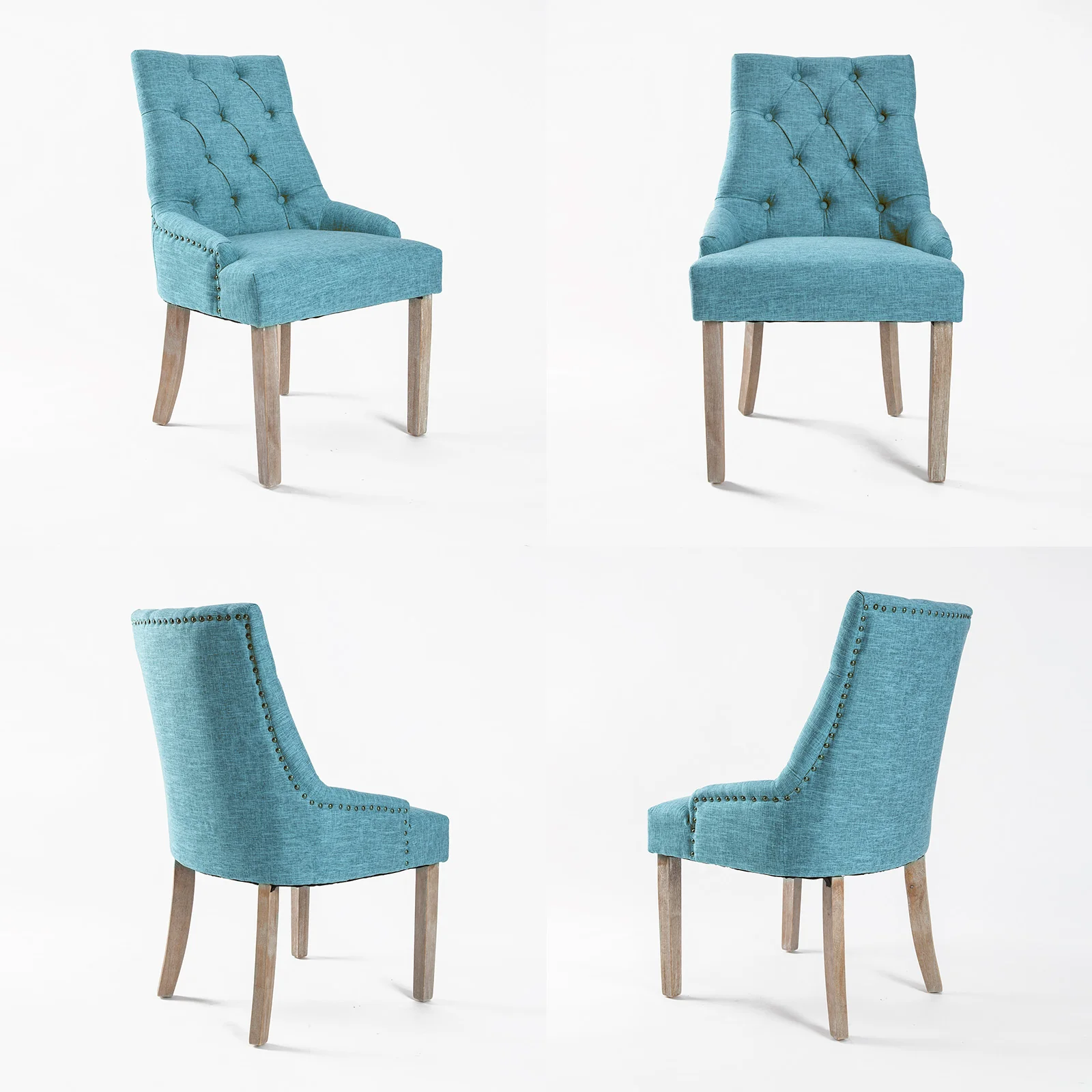 Lisette Amour French Provincial Dining Chair - Blue - Image 4