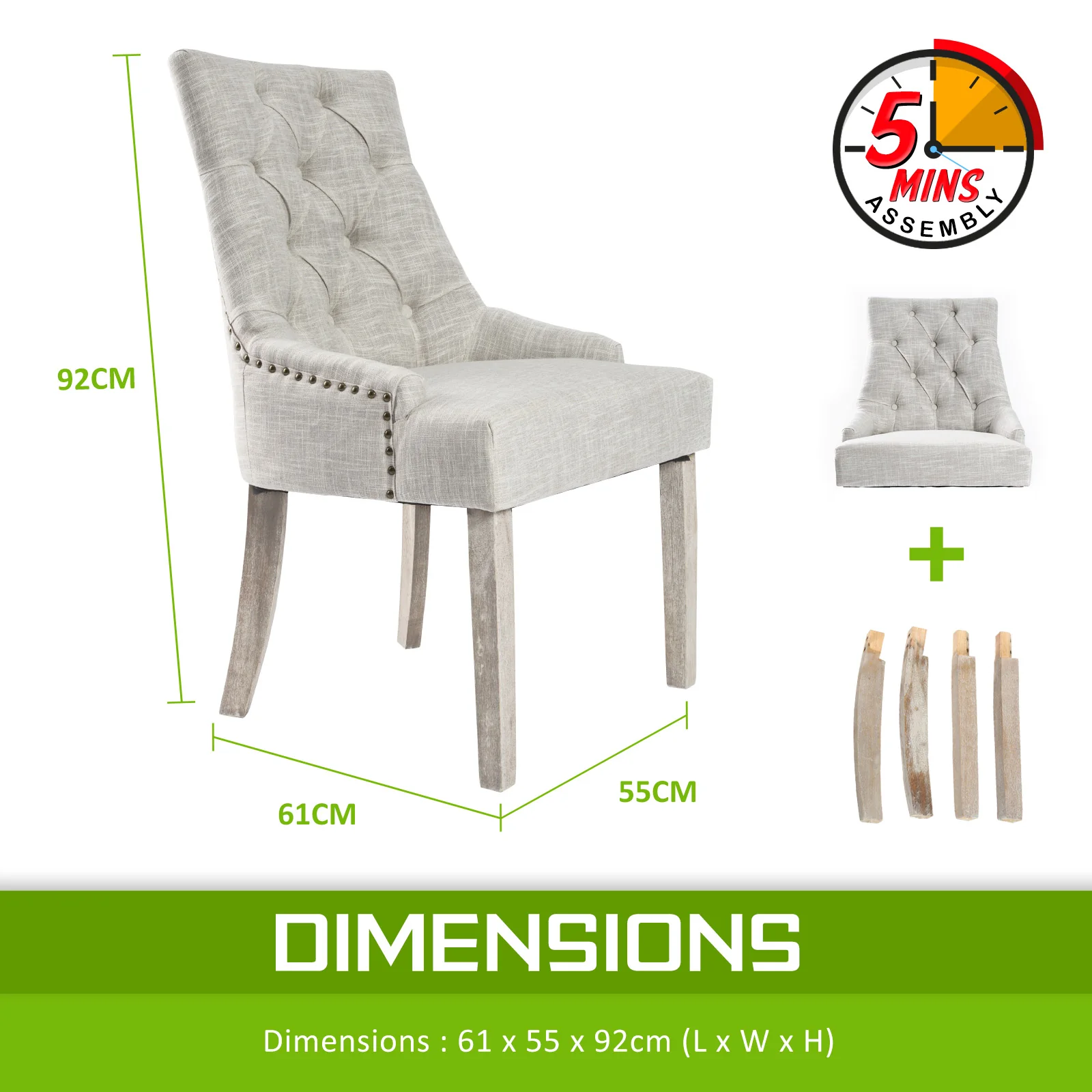 Lisette Amour French Provincial Dining Chair - Cream - Image 5