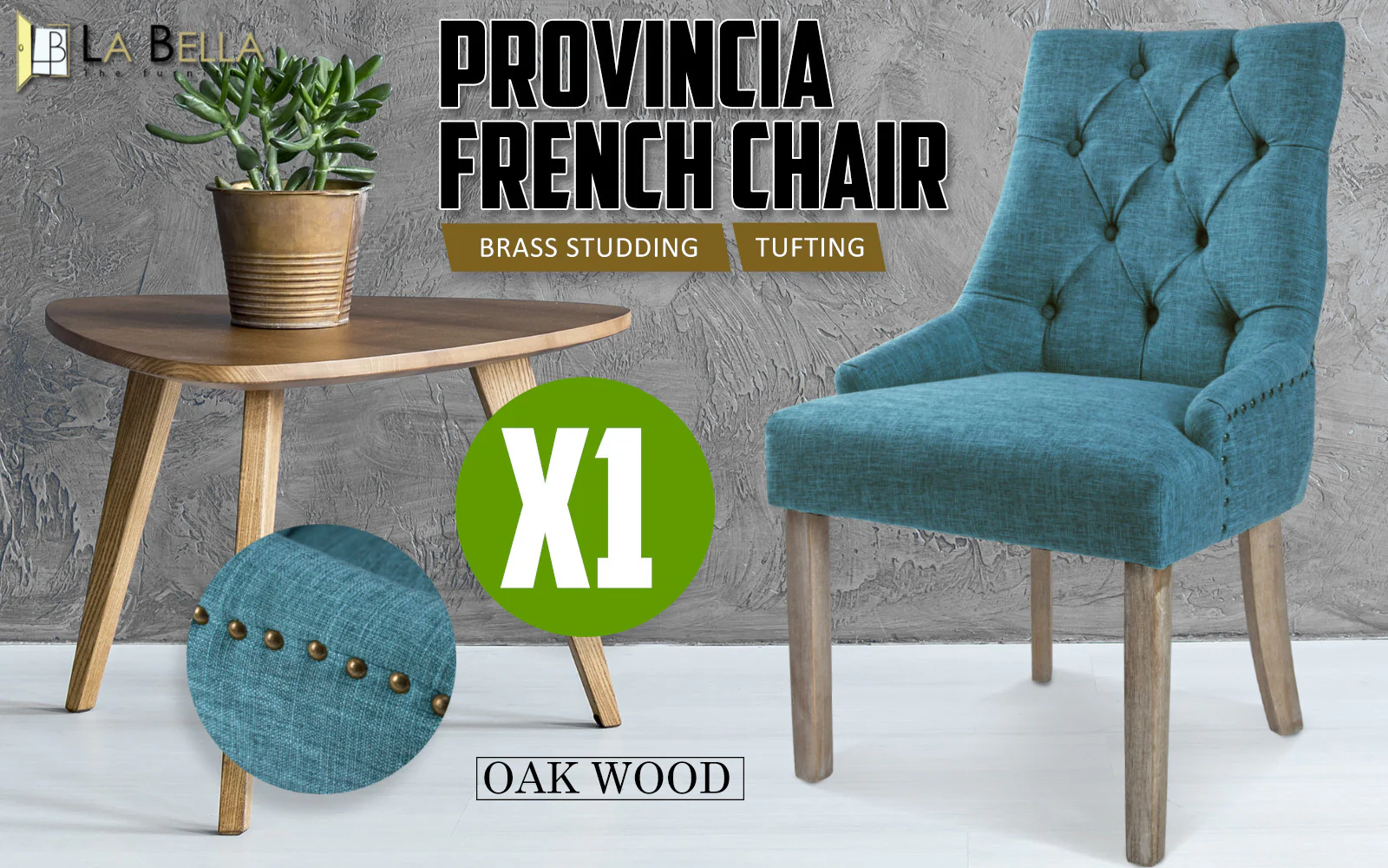 Lisette Amour French Provincial Dining Chair - Dark Blue - Image 2