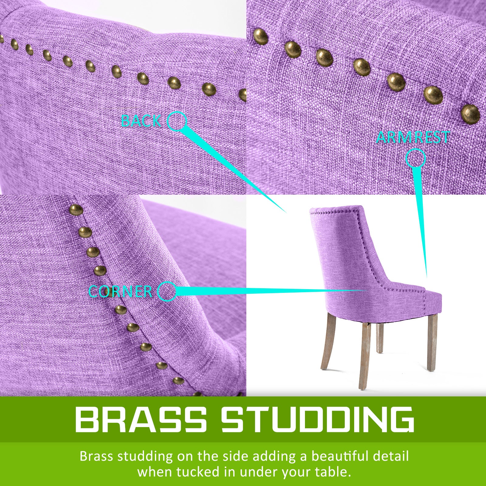 Lisette Amour French Provincial Dining Chair - Violet - Image 5