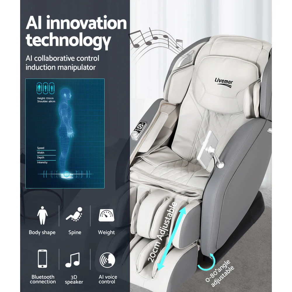 4D Massage Chair Electric Recliner Home Massager Gary - Image 5