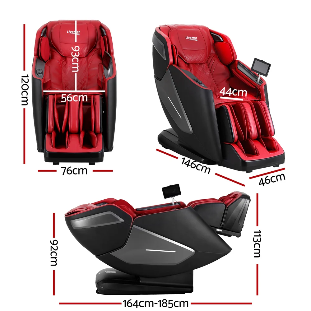 4D Massage Chair Electric Recliner Home Massager Red - Image 2
