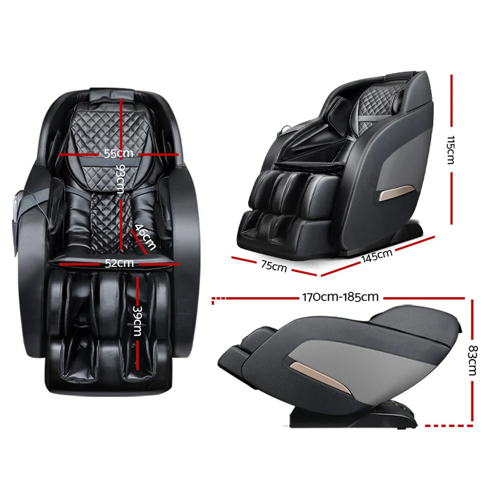Massage Chair Electric Recliner Massager Black Decima - Image 2