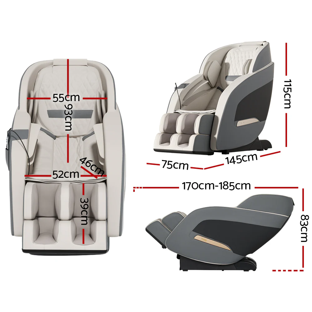 Massage Chair Electric Recliner Massager Grey Decima - Image 2