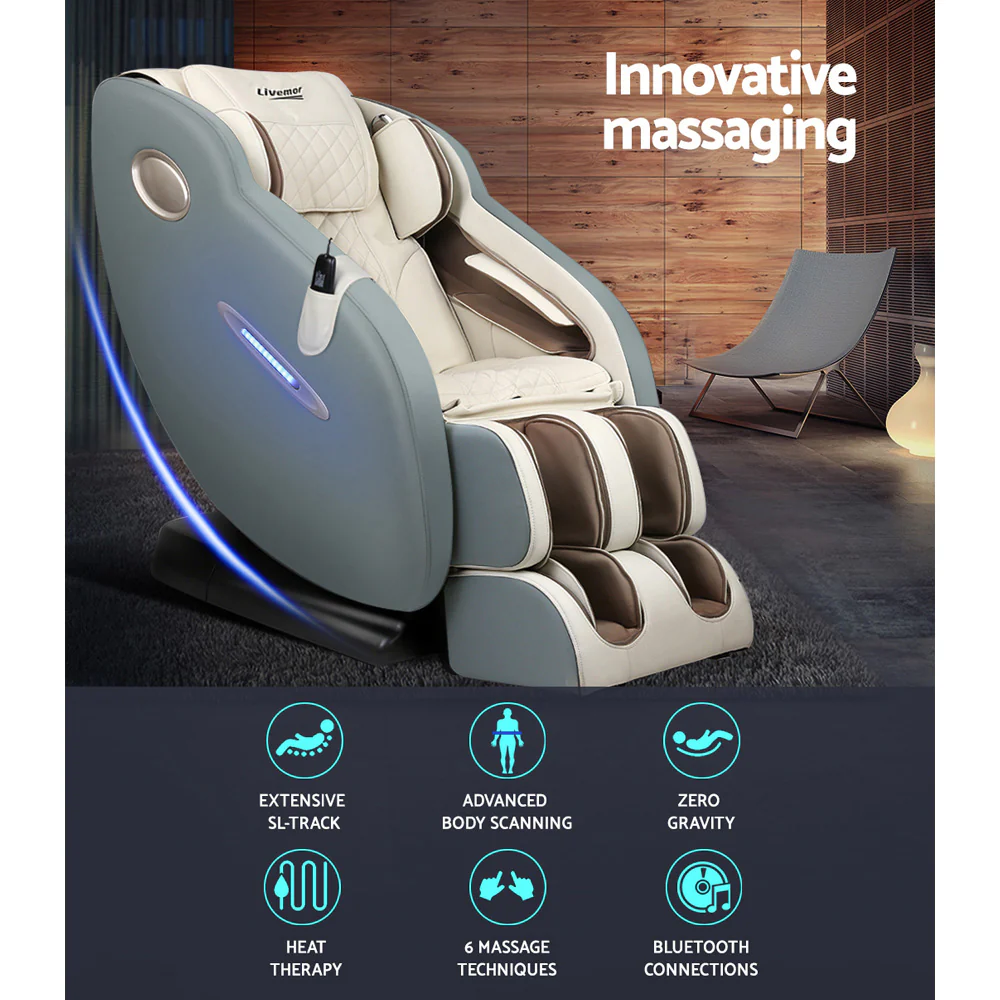 Massage Chair Electric Recliner Massager Grey Ozeni - Image 4