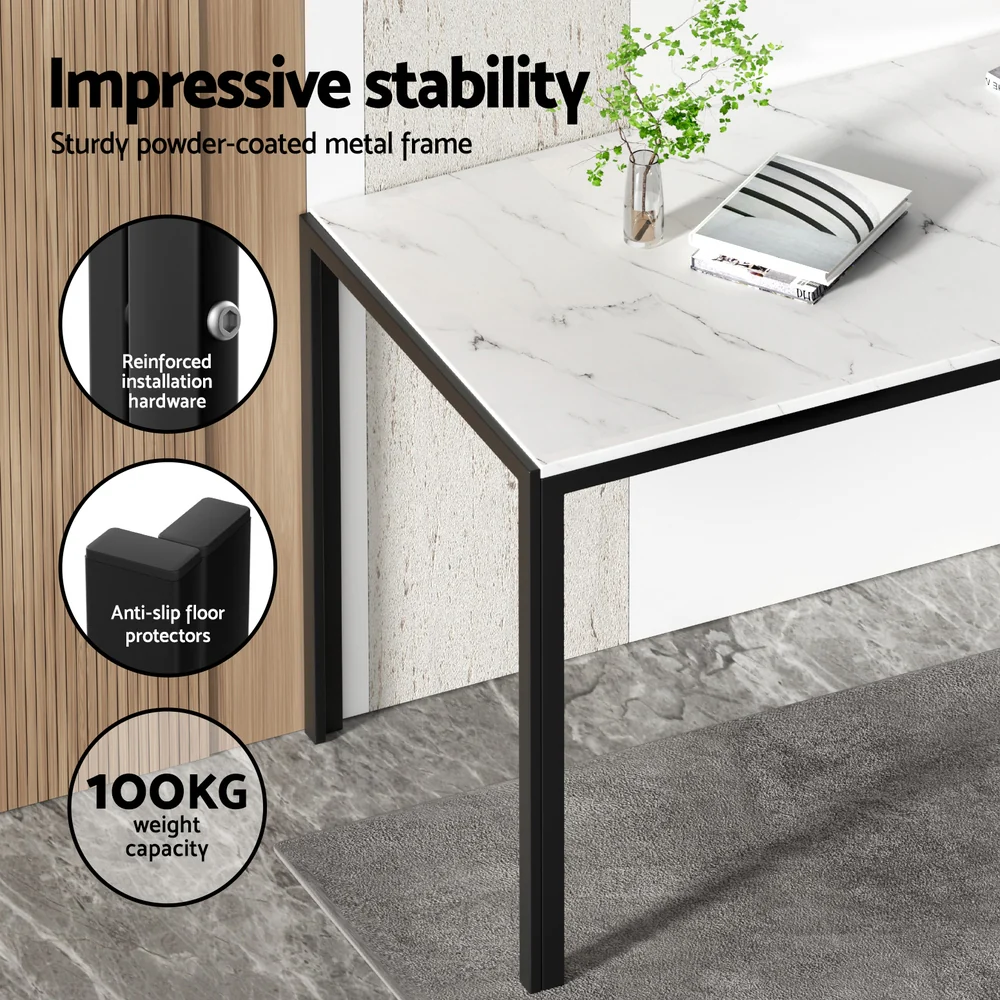 Marble-Effect Dining Set – Table & 4 Chairs - Image 5