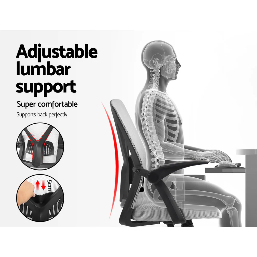 Mesh Office Chair Mid Back Grey - Image 4
