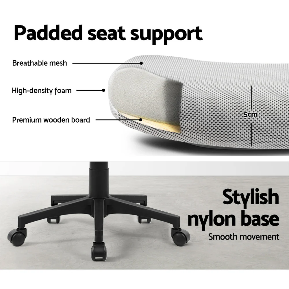 Mesh Office Chair Mid Back Grey - Image 6