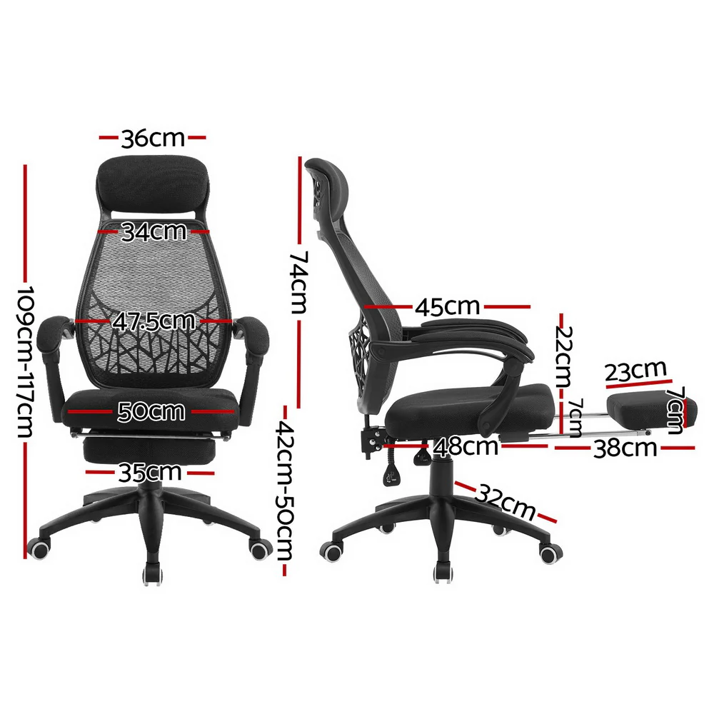 Mesh Office Chair Recliner Black - Image 2
