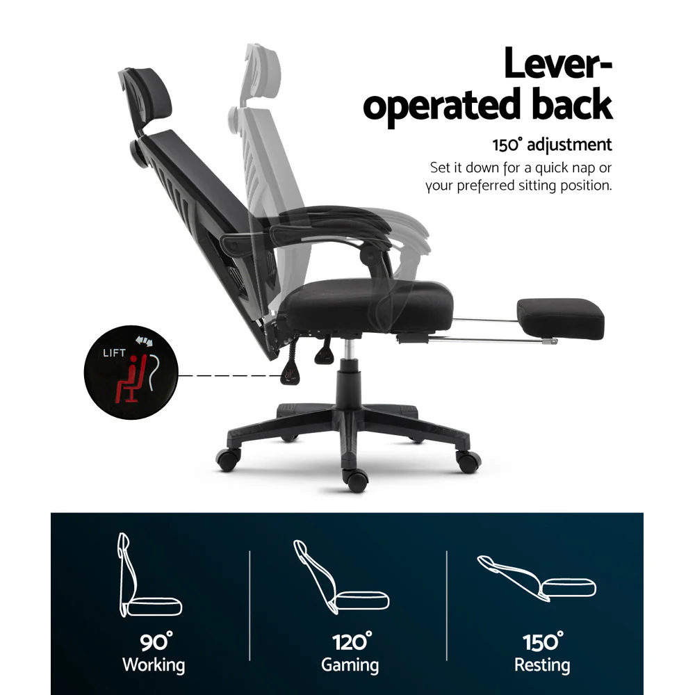 Mesh Office Chair Recliner Black - Image 5