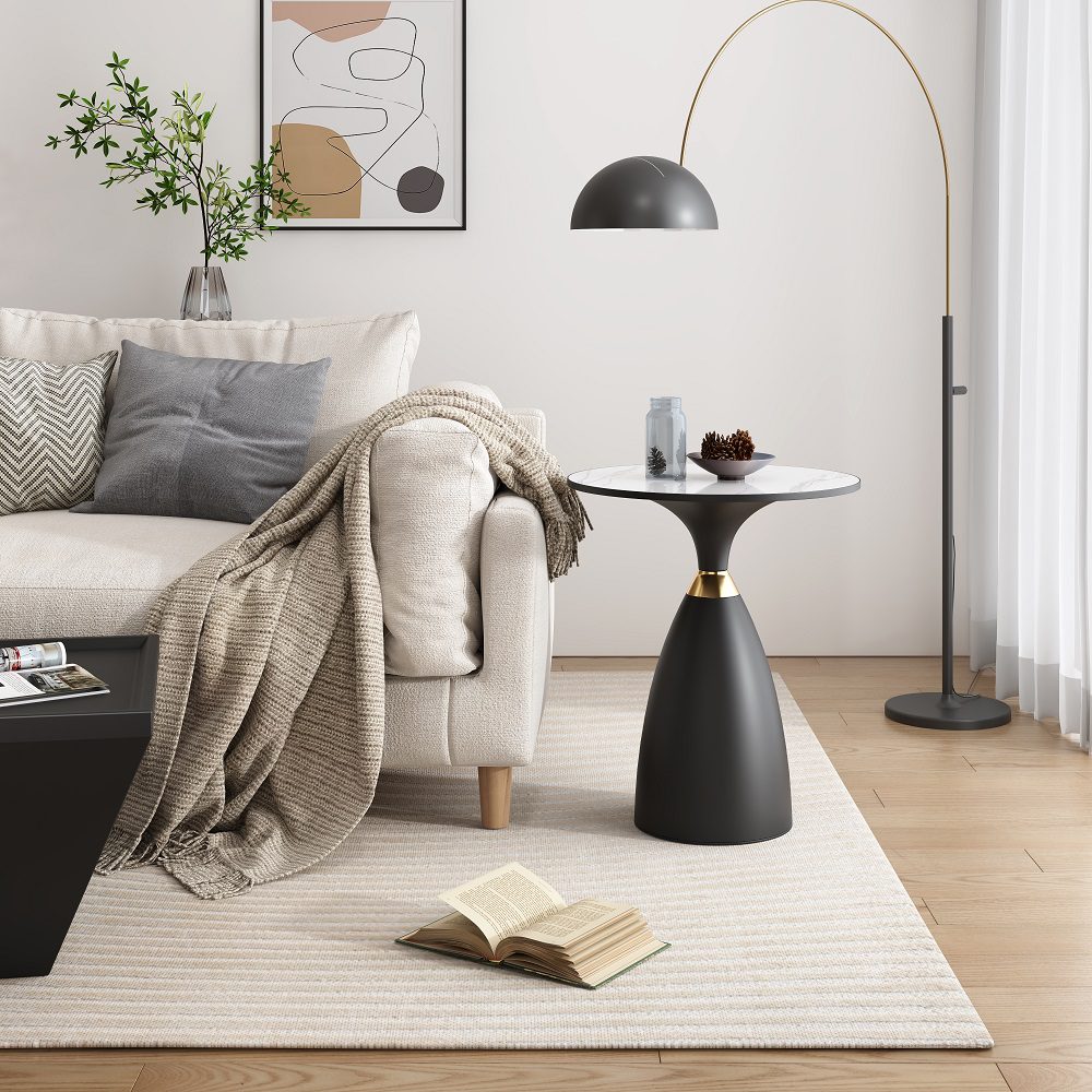 Midnight Elegance Drum Side Table - Image 2