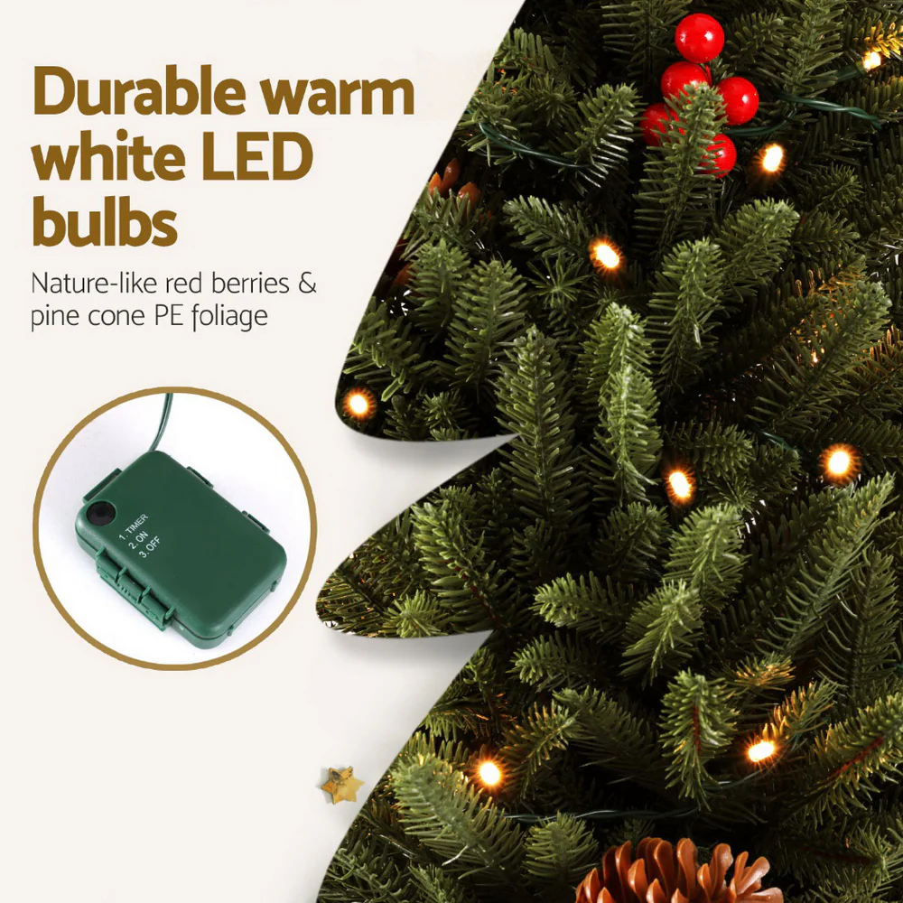 60CM Mini Christmas Tree – 52 Tips – Pre-lit 50 LED Lights - Image 5