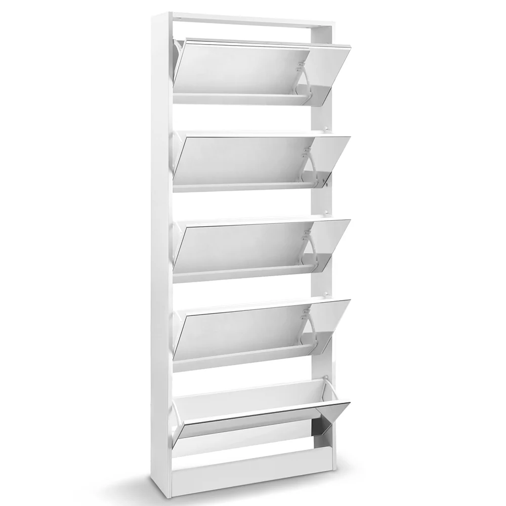 Mirror Shoe Cabinet – White - Image 4