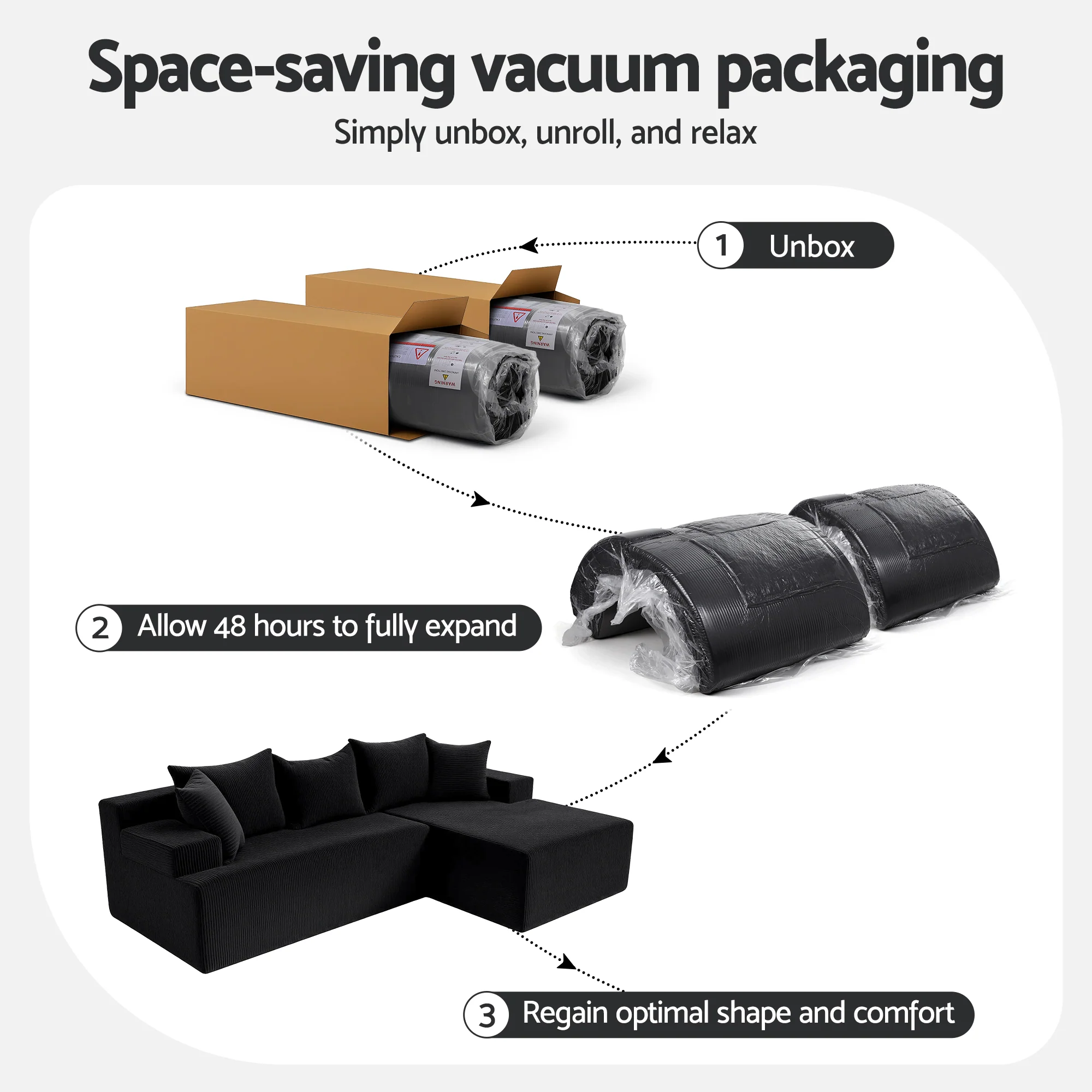Modular 4-Seater Sectional Sofa Bed L-Shaped Deep Seat Couch - Green - Image 11