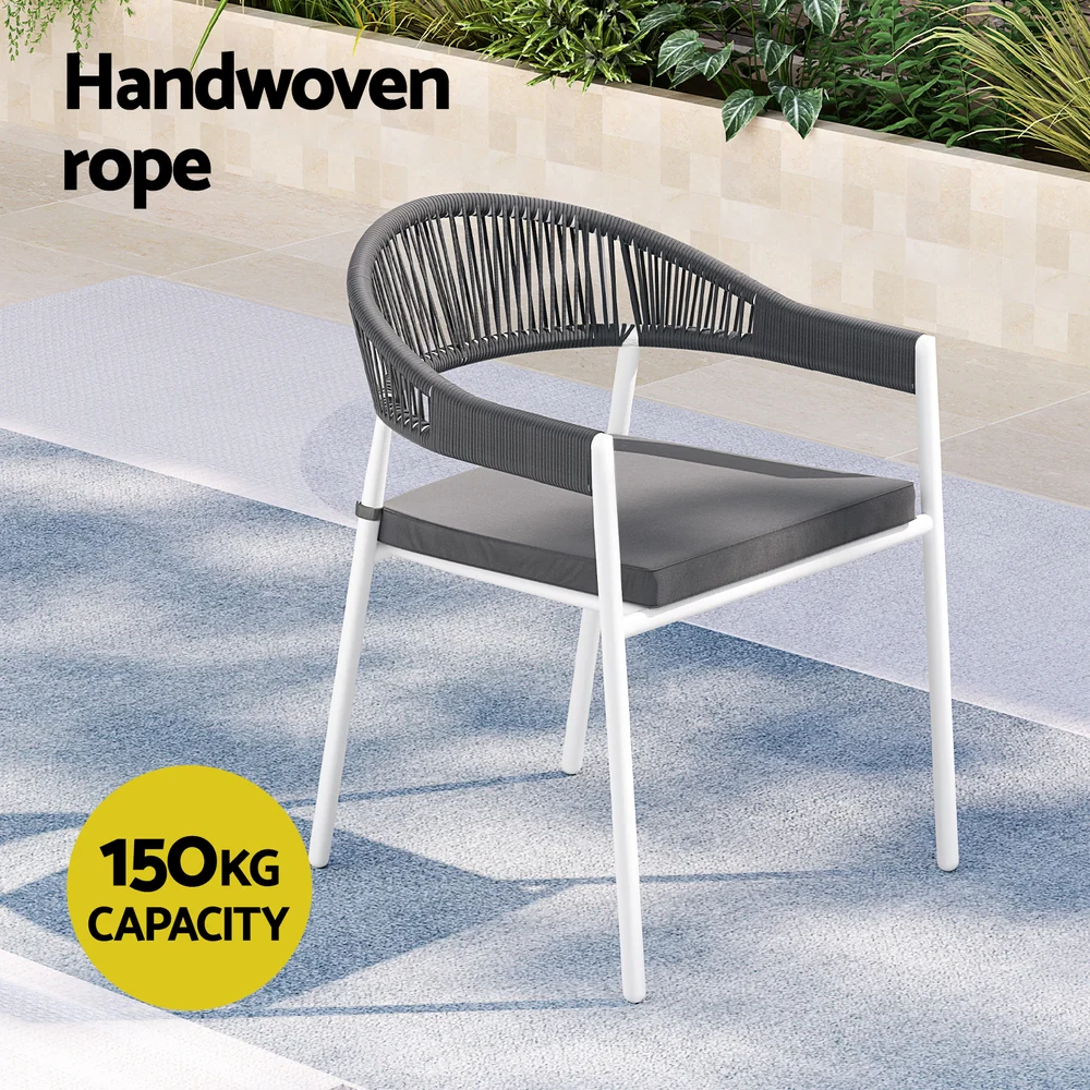 Mooloolaba 9 Piece Outdoor Dining Set - Grey - Image 5