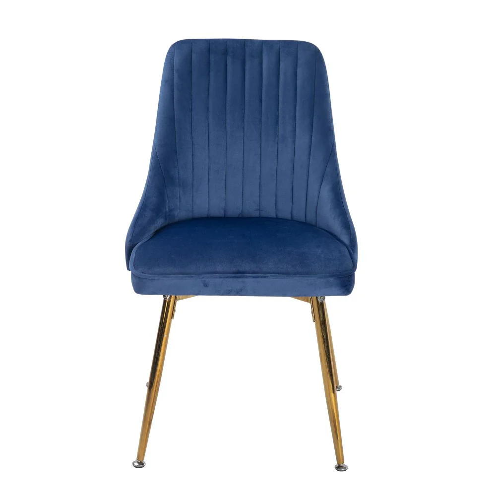 Natural Eveline Dining Set With 4 Blue Velvet Chairs - Image 5