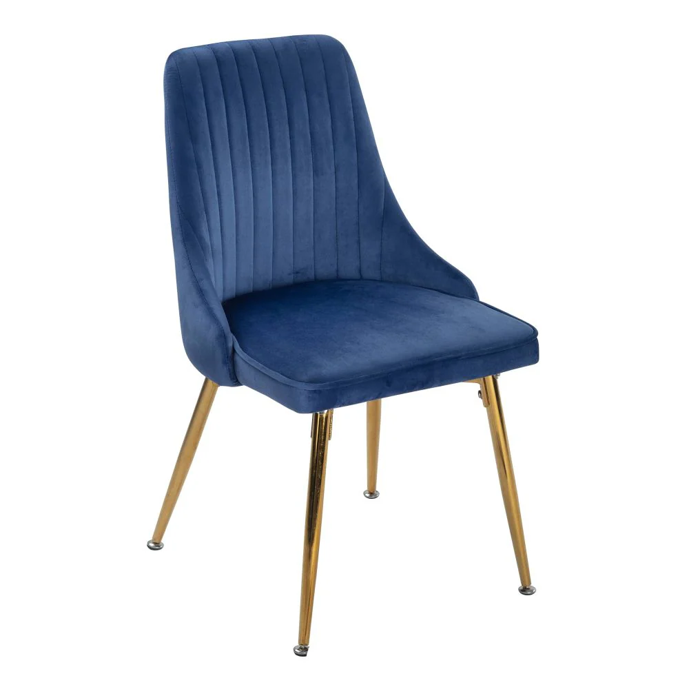 Natural Eveline Dining Set With 4 Blue Velvet Chairs - Image 6