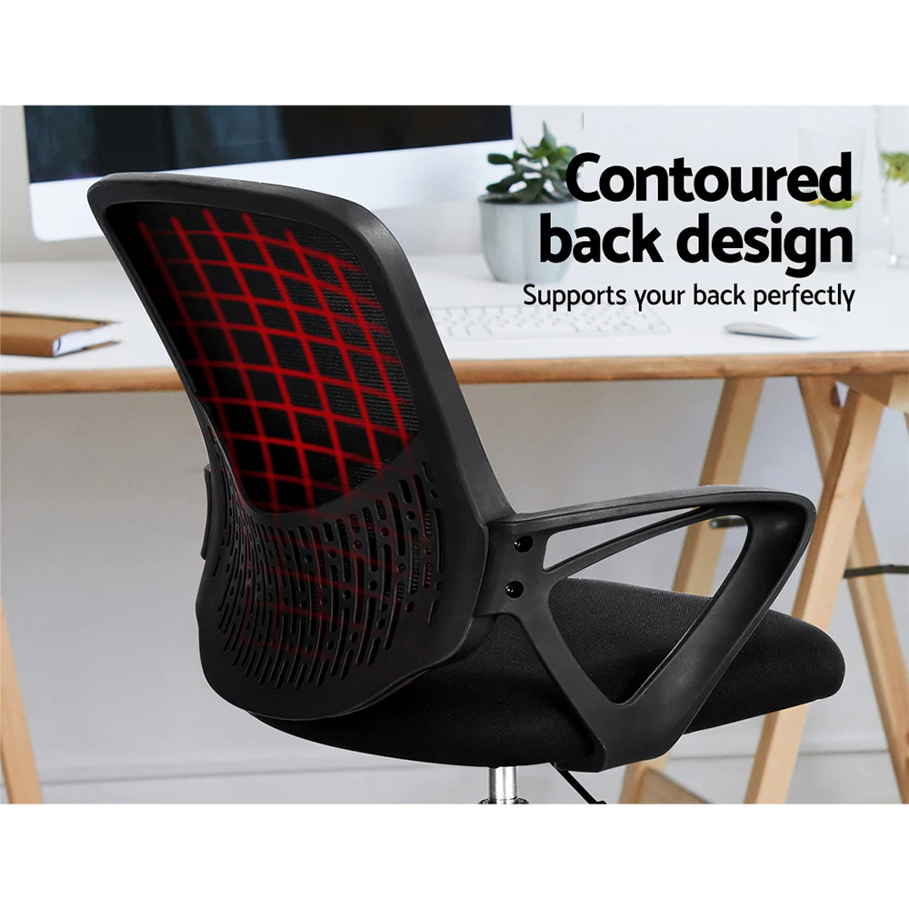 Office Chair Drafting Stool Computer Standing Desk Mesh Chairs Black - Image 4