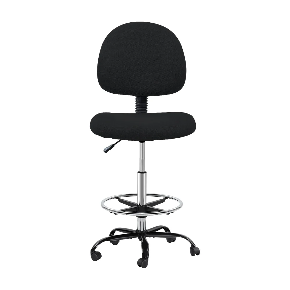 Office Chair Drafting Stool Fabric Chairs Black - Image 3