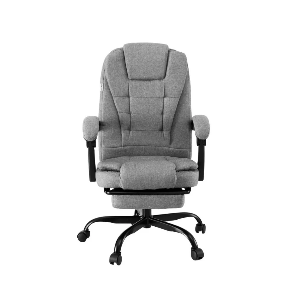 Office Chair Executive Fabric Seat Racing Computer Desk Chairs Footrest - Image 3
