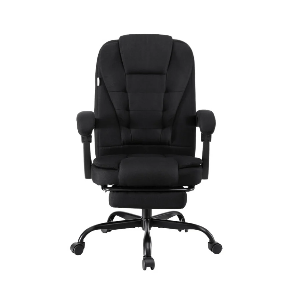 Office Chair Executive Fabric Seat Racing Computer Desk Chairs Footrest - Image 3