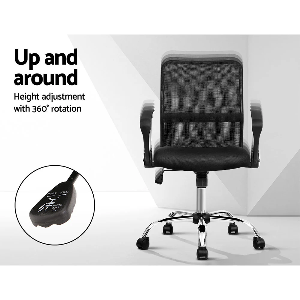 Office Chair Gaming Chair Computer Mesh Chairs Executive Mid Back Black - Image 6