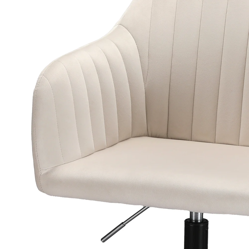 Office Chair Velvet Seat Cream - Image 3