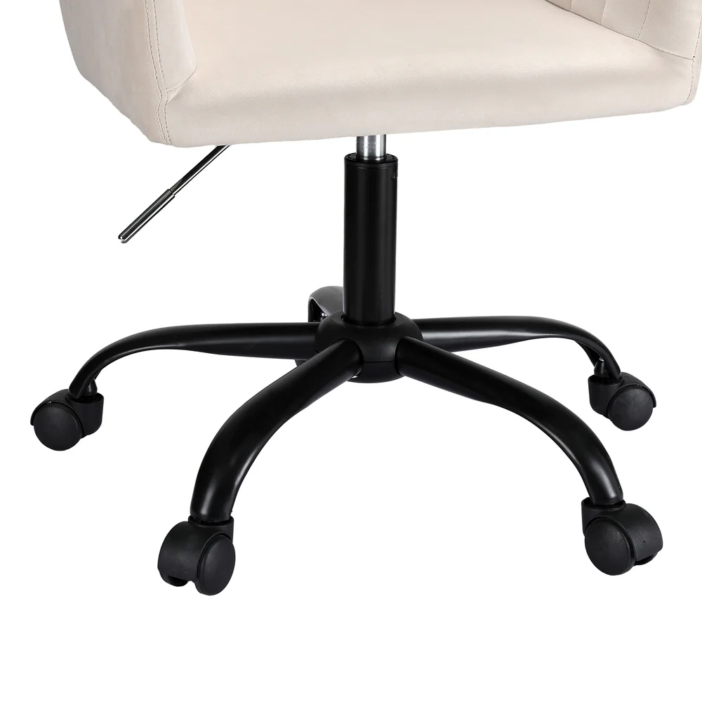 Office Chair Velvet Seat Cream - Image 4