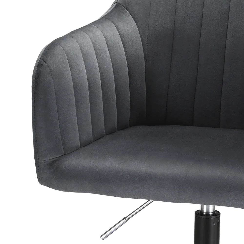 Office Chair Velvet Seat Dark Grey - Image 3
